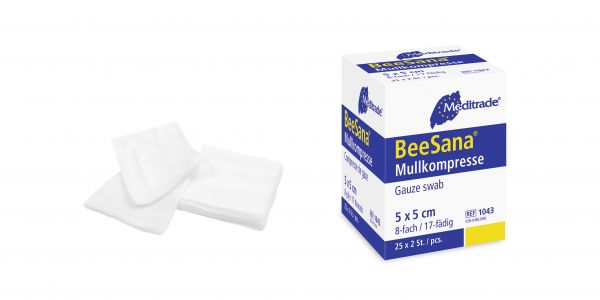 BeeSana® Mullkompresse, 7,5 x 7,5cm, 8-fach