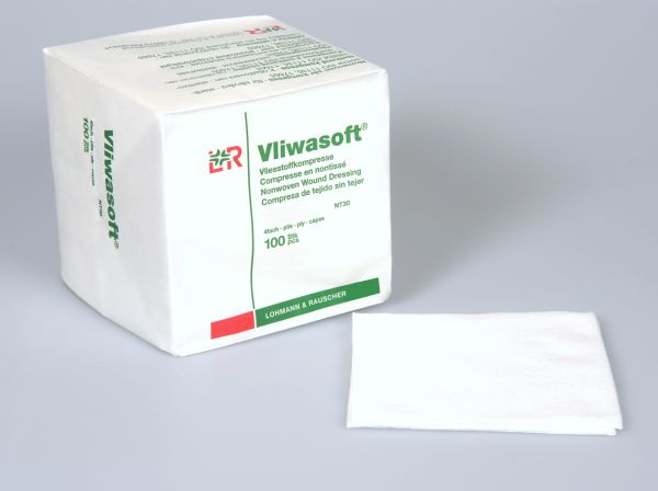 Vliwasoft® Vlieskompr., 7,5x7,5cm, unsteril, 4lag.