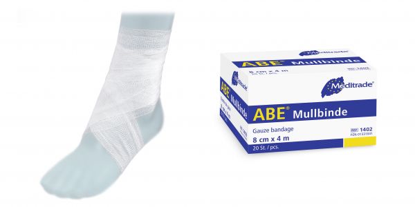 ABE® Mullbinde, Fixierbinde, 4cm x 4m, unsteril