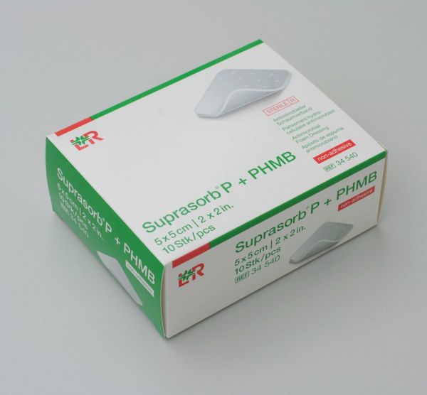 Suprasorb® P + PHMB, PU Schaumverband, 5 x 5cm