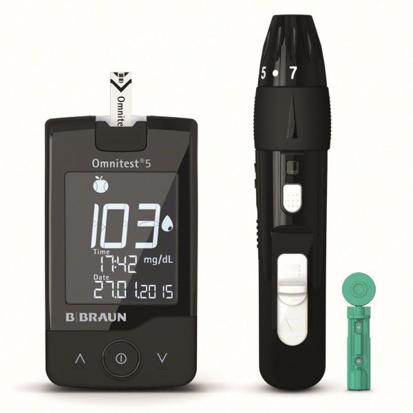 Omnitest® 5 Blutzucker Messgerät Set mmol/L, black