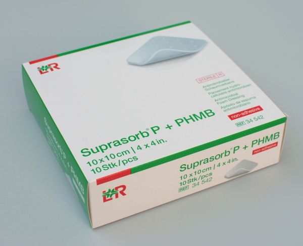 Suprasorb® P + PHMB, PU Schaumverband, 10x10cm