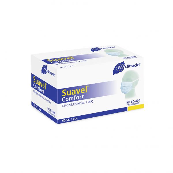 Suavel® Comfort, OP-Maske z. Binden, blau, unst.