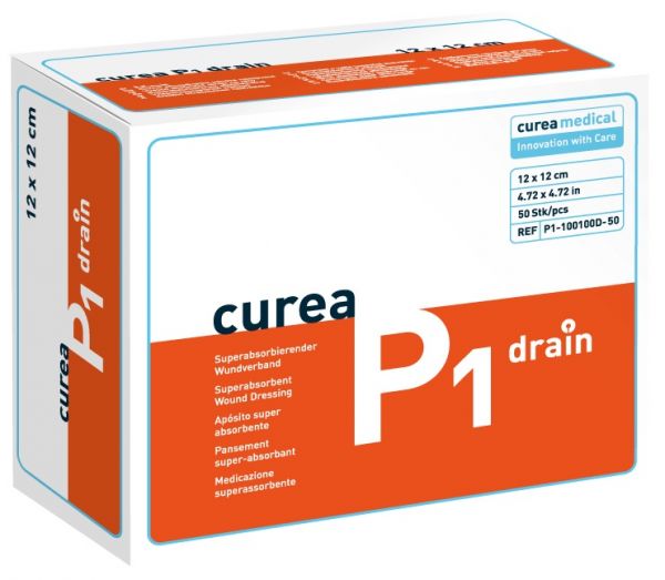 Curea P1 drain Superabsorb. Wundaufl. 12x12 cm