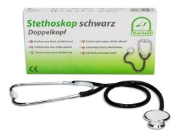 Medi-Inn® Stethoskop Doppelkopf, schwarz