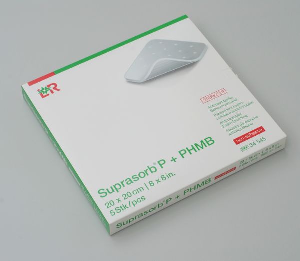 Suprasorb® P + PHMB, PU Schaumverband, 20x20cm