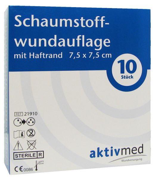 AktivMed Schaumstoffwundauflage, 7,5 x 7,5cm