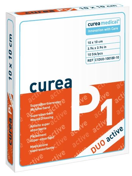 Curea P1 Duo active superabs.Wundauflage 10x10cm