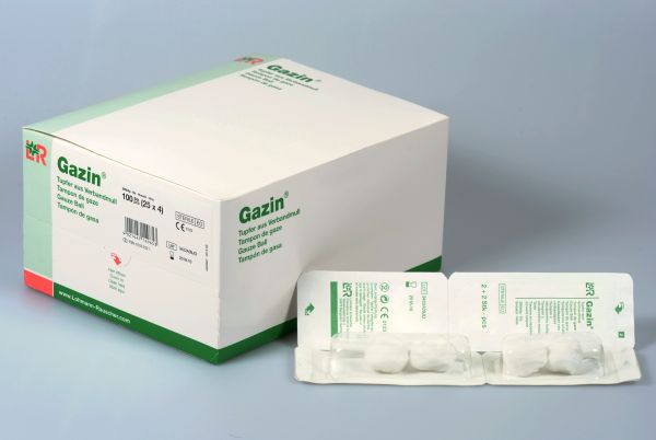 Gazin® Tupfer, pflaumengroß, á 2+2, steril, o. RK