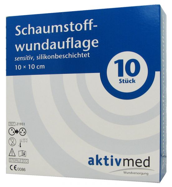 AktivMed Schaumstoffwundaufl. sens., 10 x 10cm