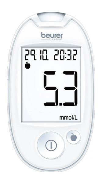 Beurer - Blutzuckermessgerät, GL 44 white mmol/L