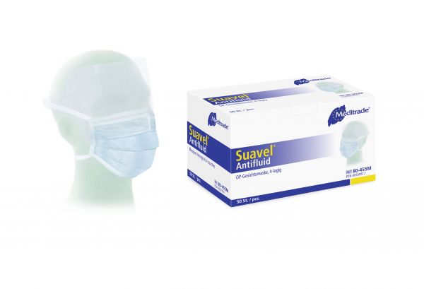 Suavel® Antifluid, OP-Maske m. Schutzvisier, blau