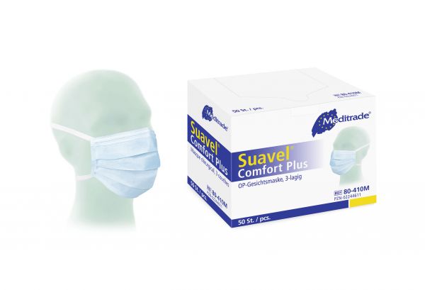 Suavel® Comfort Plus, OP-Maske z. Binden, blau