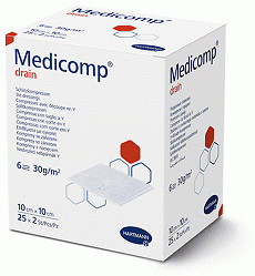 Medicomp® drain, 10 x 10cm, steril 6lagig