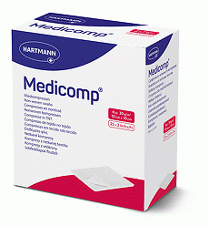 Medicomp® Vliesskompr., 10 x 10cm, steril 4 lagig