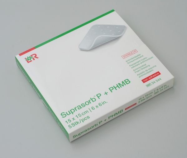 Suprasorb® P + PHMB, PU Schaumverband, 15x15cm