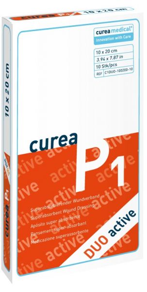 Curea P1 Duo active superabs.Wundauflage 10x20cm