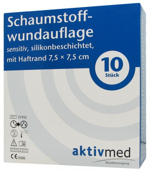 AktivMed Schaumstoffwundaufl. sens., 7,5 x 7,5cm